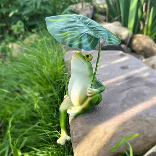 Gartenteich Deko Frosch Figur, Frosch Gartendeko Für Draußen Wetterfest, Teich Deko Frösche Figuren, Harz Frösche Statue Garten Deko, Froschfigur Gartenstatue Für Miniteich Springbrunnen Balkon Office