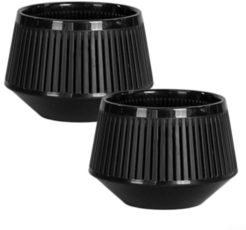 Vaso da giardino per orchidee con fori di drenaggio e vassoio abbinato, per Dendrobium e Phalaenopsis ecc. (2 pezzi, nero)
