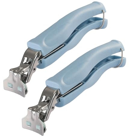 SPTECHMAKE Stainless Steel Bowl Gripper Clips Tongs, 2, Blue