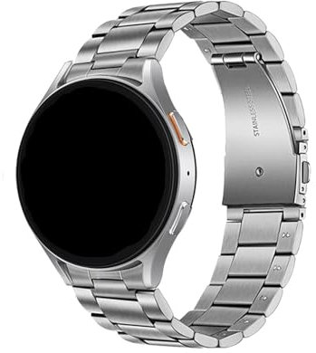 PPzsyxx No Gaps Metal Band For Samsung Galaxy Watch 7/7 LTE 44mm Watch6 4 5Pro 45mm 44mm 40mm Strap Stainless Steel Bracelets Accessories(Silver,For Watch 7 LTE 44mm)