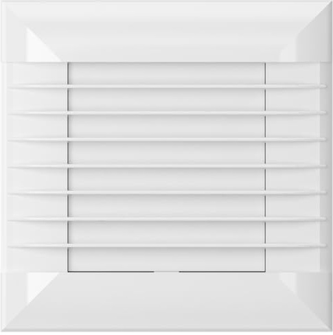 Vlano FLAP 100 Timer Badlüfter mit automatischen Jalousien, Nachlauffunktion 0-30 Min, 100 mm, 85 m³/h, Weiß WC Abluftlüfter, Nachlauf