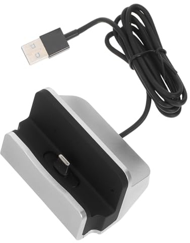 ROMISBABA USB Type C Desktop Charger Docking Station mit Stabilem Handyhalter Schnellladegerät Kompatibel für Google Pixel Windows Smartphones Tablets Multifunktional mit Datenübertragung