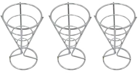 Pqahffowr Cone Tableware Bar Western Restaurant Cafe Fried Chicken Rack Snack Basket French Fries Rack Silver