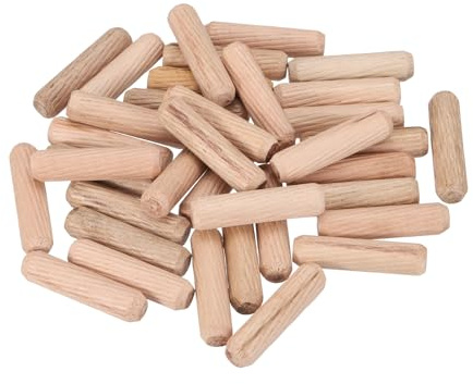 QUARKZMAN Holzdübel 30 Stück 10x40mm (0,39x1,57) Geriffelte Holzdübel Mit Gefasten Enden Getrocknetes zähholz Für Möbel Holzwerken Regal