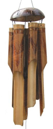Cohasset Gifts Bambus-Windspiel, groß, 114,3 cm, natürlicher, schöner Klang, Holz-Dekoration für den Außenbereich, 145 Whisper