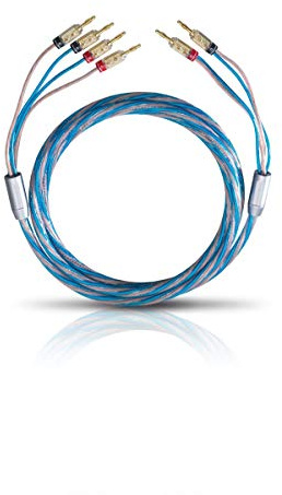 Oehlbach Bi Tech 4B 500 Speaker Cable Set Bi-Wiring Silver-Plated 2 x 2.5/2 x 4.0 mm² with Banana Connector 2 x 5 m Blue/Copper