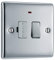 BG Electrical Switched Fused Connection Unit with LED Power Indicator, Fused Spur Switch, Double Pole, Raised and Slim Profile, Round Edges, Nexus Metal, Polished Chrome, 13A, NPC52