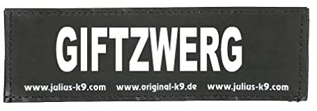 Julius-K9 162LR-BB1-37392 Klettaufschrift, GIFTZWERG, Baby, schwarz