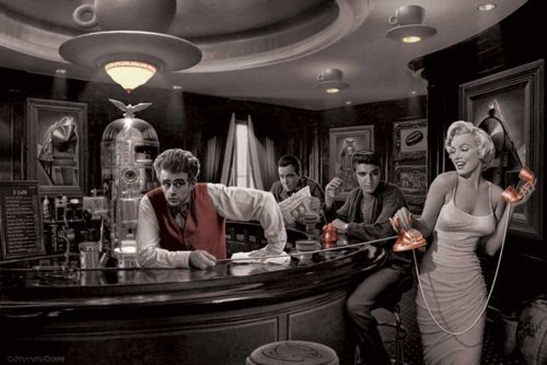 Consani, Chris Java Dreams Gemälde Poster James Dean Humphrey Bogart Elvis Marilyn Monroe 91,5x61