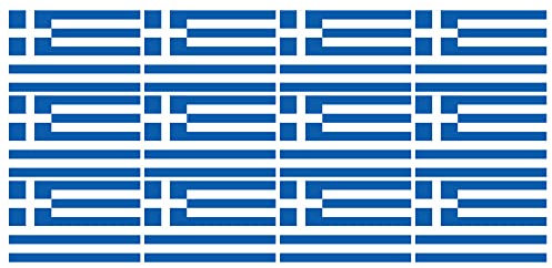 INDIGOS UG - Mini Aufkleber Set - Pack glatt - 50x31mm - selbstklebender Sticker - Fahne - Griechenland - Flagge - Banner - Standarte fürs Auto, Büro, zu Hause und die Schule - 12 Stück - für Auto