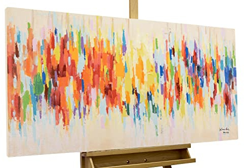 KunstLoft Leinwandbild | 100% HANDGEMALT | 120x60cm | Gemälde 'Weekend Happiness' | Abstrakt | Bunt | Wandbild Wohnzimmer