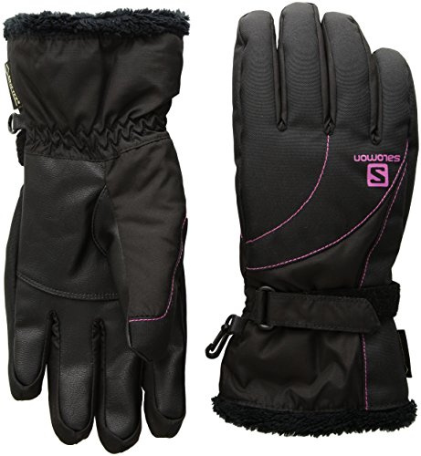 SALOMON Damen Force GTX Handschuhe Kinder, Schwarz/Schwarz/Rosenviolett, XS