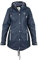 MADSea Damen Regenmantel Friesennerz 620 | halblanger wasserdichter Regenparka | winddicht mit maritimen, weiß/blauen Innenfutter, Navy, Größe:42