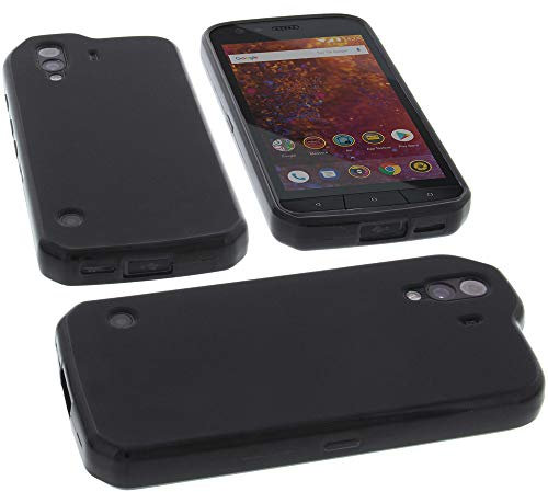 foto-kontor Hülle kompatibel mit CAT S61 Tasche Gummi TPU Schutz Handytasche schwarz