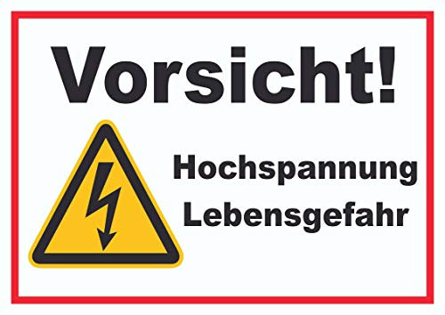 HB-Druck Vorsicht Hochspannung Lebensgefahr Schild A5 (148x210mm)