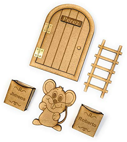 PUERTA RATONCITO PÉREZ CON 2 BUZONES PERSONALIZADOS, PARA PINTAR. DISEÑADO, VENDIDO Y ENVIADO POR VPM ORIGINAL. 100% PRODUCTO ESPAÑOL.