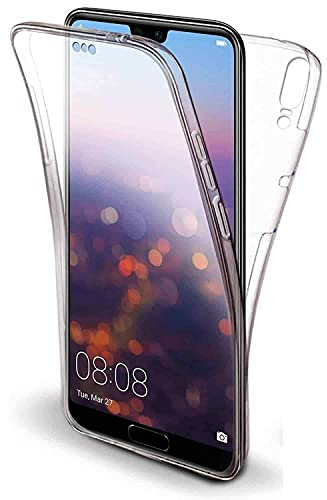 COPHONE - Cover per Huawei P20 100% trasparente a 360 gradi protezione totale morbida anteriore + rigida posteriore. Custodia touch antiurto a 360 gradi per Huawei P20