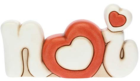 THUN - Centrotavola con Scritta 'Noi' - Decorazioni Casa - Torta Nuziale - Linea Sidney in Love - Ceramica - 24 x 13 x 6,5 h cm