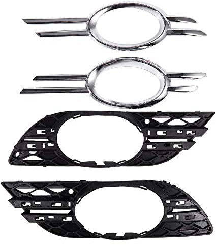 Fltaheroo 4Er Frontsto?Stange Nebelscheinwerfer Chrom Grill Zierblende Rechts für Mercedes- 2007 2008 2009 W211 E320 E350 E550 E63 Amg
