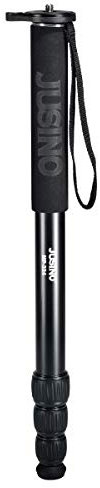 JUSINO - Leichtes und Stabiles Monopod Einbeinstativ aus robustem Aluminium - mit 4 Segmenten und Schnelldrehverschlüssen - 50,5cm bis 153cm Höhe, 12kg Tragfähigkeit - MP-324
