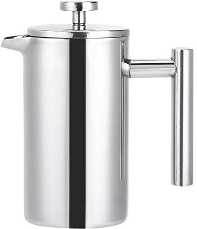Shanrya Drücken Sie die Kaffeekanne mit U-förmigem, isoliertem Kaffeekessel für die Wohnküche