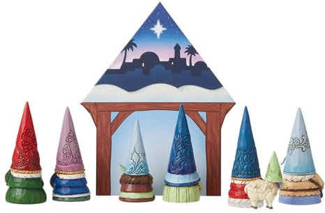 Enesco Jim Shore Heartwood Creek Small but Miraculous Zwerg Weihnachtswettbewerbszene, Figuren-Set 8,9 cm, Mehrfarbig