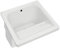 Jo-Bagno.it Lavabo de cerámica 60 x 60 con escurridor integrado para encimera o mueble empotrado o instalación con soportes, también en exterior, incluye desagüe de acero y sifón