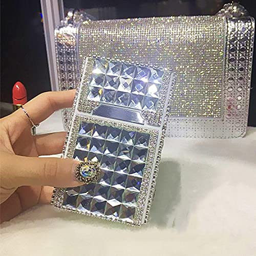 Étui à cigarettes avec briquet – Luxueux Electrique Rechargeable par USB Sécurité Coupe-vent Sans flamme Mini Slim et Portable Porte-cigares Boîte de poche à paillettes Cristal Transparent