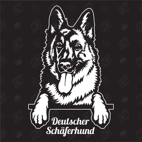 Deutscher Schäferhund Version 12 - Sticker, Aufkleber, Hundeaufkleber, Autoaufkleber, Hund, Auto, Hunderassen, Mischling, Mix, Tiere, Haustier (AUCH MIT Wunschname MÖGLICH)