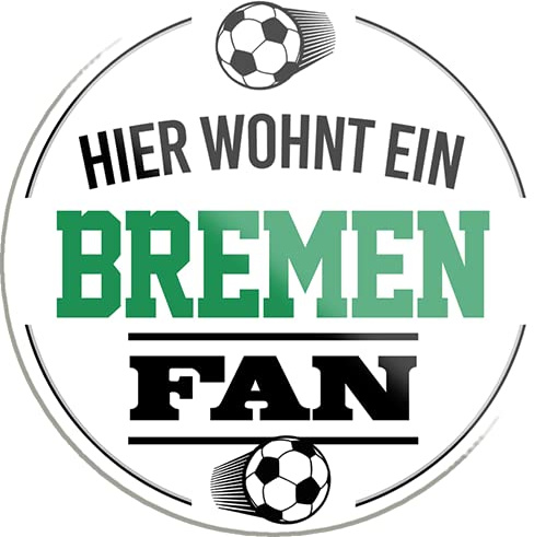 schilderkreis24 – Fußball Magnet “Bremen Fan“ Deko Kühlschrankmagnet Artikel Sport Verein Geschenkidee Club Weihnachten Fußball Fan Liebhaber Begeisterte 8x8 cm