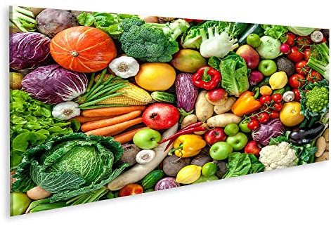 Bild auf Leinwand Sortiment Von Frischem Obst Und Gemüse Wandbild Poster Kunstdruck Bilder