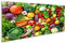 Bild auf Leinwand Sortiment Von Frischem Obst Und Gemüse Wandbild Poster Kunstdruck Bilder