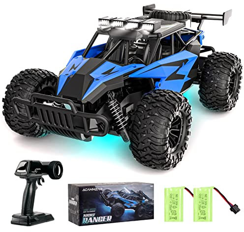 ACAMMZAR AT2 Voiture Telecommandé Tout Terrain pour Enfants, Voiture Télécommandée 1:16 20+Km/h RC Car 50+Min Temps avec 2 Batteries, 2WD 2.4GHz avec Phares LED pour Adultes et Garçons Débutants