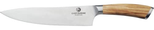 CHEF CUISINE Chefmesser mit Olivenholzgriff – Kochmesser handgeschmiedet, 20,5 cm Klinge, 54-56 HRC-Klingenhärte, rostfrei, ergonomisch, scharfe Klinge von Hand geschliffen und poliert