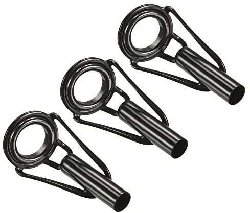 PATIKIL 3Stk 4.0mm Rohr Angelrute Reparatur Kit Edelstahl Schwarz Leitring für Fischen