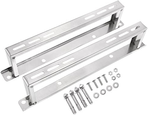 MECCANIXITY Soporte de tierra para sistemas de bomba de calor de aire acondicionado sin conductos de 9000-36000BTU de hasta 880 libras, acero inoxidable, 1 juego