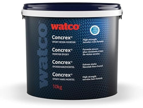Watco Concrex® Cold Set - Epoxy Resin, Concrete Repair Mortar, Cures at 0°C - 10KG - Available in a Variety of Colours - for Strong Long Lasting Repairs to Concrete Floors, ramps & Steps (Light Grey)
