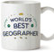 MUGFFINS Tazas para GEÓGRAFA - En Inglés - World's Best - 11 oz / 330 ml - Regalo original y divertido