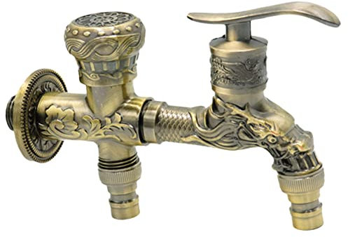 YARNOW Grifo De Pared De Doble Salida Para Lavadora Grifo Antiguo De Agua Fría Para Baño Y Cocina Grifo Doble Boca Para Accesorios De Lavandería