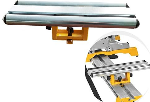 deawater 1 x Gehrungssägenständer, breite Rollenhalterung für Dewalt DW7027, DE7027 groß, Werkbankbefestigung, robuste Rollen-Arbeitsstützvorrichtung