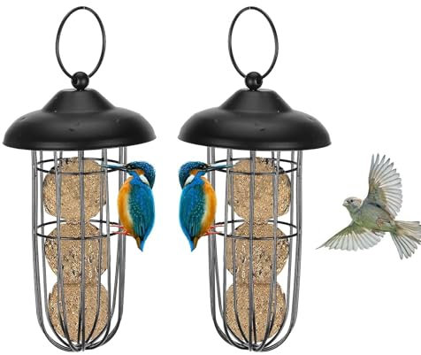 2 Stück Aufhängen Vogelfutterstation,Wildvogel-Futterspender,Wildvögel Zum Aufhängen,Futterstation Vögel Ständer,Fütterungsstationen