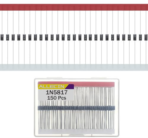 ALLECIN 150 Stück 1N5817 Schottky Diode Gleichrichterdiode 1A 20V IN5817 5817 Axial Dioden DO-41 1Amp 20Volt Siliziumdioden