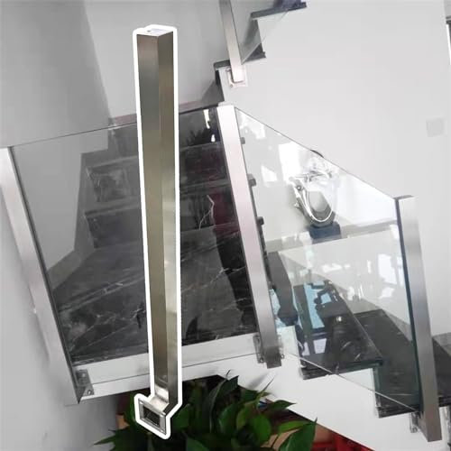 Glas Geländerpfosten Edelstahltreppen-Glasgeländerpfosten-Seitenmontage, Glasbalustraden-Zaunpfosten-Set für Den Innen- und Außenbereich für Treppen/Flure/Balkon/Terrasse ( Color : Left End Post , Siz