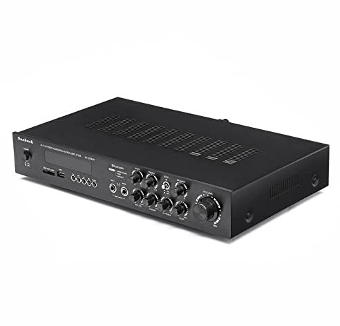 HiFi Verstärker 600W, AV-Receiver eingebauten Radioempfänger mit Bluetooth 4.2-Stereo Audio für HiFi Heimkino oder kleine PA und Karaoke-Veranstaltungen