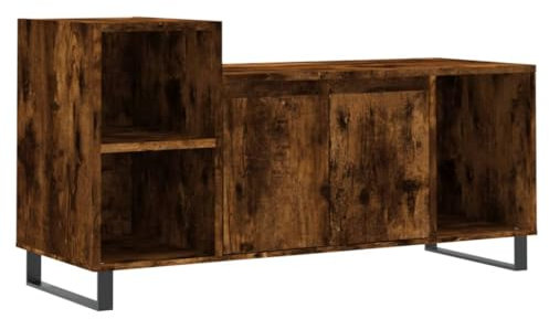 vidaXL TV Schrank, Fernsehschrank mit Eisenbeinen, Fernsehtisch für Wohnzimmer, Lowboard Sideboard TV Ständer TV Gerät, Räuchereiche Holzwerkstoff