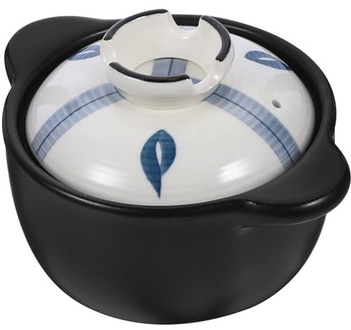 HOMSFOU Olla De Barro Tapa Cazuela De Cerámica Utensilio De Cocina Fácil De Limpiar Resistente