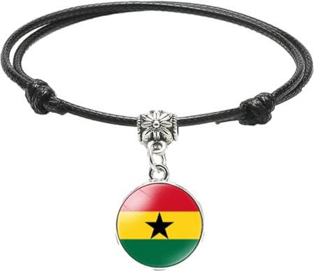 Ghana-Flaggen-Armband,Verstellbares Ghana-Flaggen-Symbol-Armband,Ghana-Flaggen-Armband,Unterstützungs-Ghana-Armband Für Männer Und Frauen,Ethnisches Patriotisches Ornament,Wie Abgebildet,16 Cm