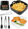 BYKITCHEN Airfryer xxl Zubehör für Philips 6,2L / COSORI 5,5L,Eckig Heißluftfritteuse Zubehör Passt für Russell Hobbs/KLAMER/Princess/Ninjia Speedi 5,7L, mit Silikon Backform