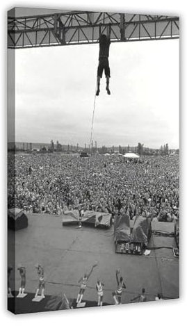 MExmeb Leinwandposter Eddie Vedder, Pearl Jam, Drop in The Park, Seattle, 1992, Schlafzimmer-Dekor, Sportlandschaft, Büro, Raumdekoration, Geschenk, Rahmen-Stil, 30 x 45 cm