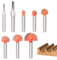 Sinoprotools 8Pcs Core Box Router Bits Set 1/4 Inch Shank, Carbide Round Nose Cove Box Router Bits, Groove Router Bit, Cove Router Bit for Woodworking